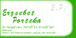 erzsebet porteka business card